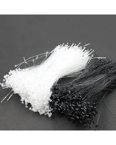 500pcs Loop Pin 3/5/7/9 Inch Transparent White or Black Loop Locks Plastic Snap Lock Jewelry Shoes String Hang Tag Seal Pins Security Tag Label Tags Fasteners Garments Accessories