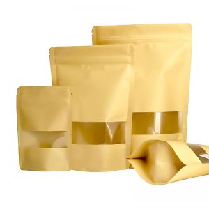 Flat Brown Window Kraft Paper Zipper Pouch For Gifts/candy/tea/food/wedding Not Window No Stand Up Zipper Kraft Bags Crafts Packing Bag